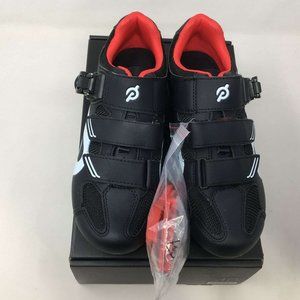 Peloton Cycling Shoes Black and Red Size 40 womens 9/ Mens7. NIB with cleats